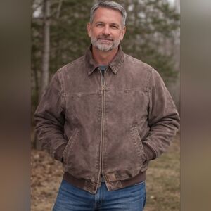 Vintage Carhartt Brown Duck Canvas Jacket Men’s Distressed Workwear Zip Up